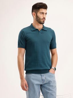 WROGN - Solid Slim Fit Polo T-Shirt Teal