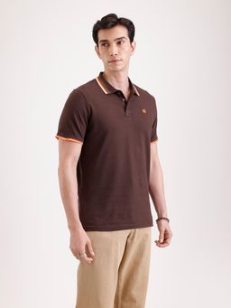 WROGN - Tipping Collar Polo T-Shirt Brown
