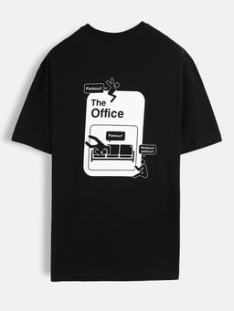 WROGN - Placement Print Oversized Fit T-Shirt Black