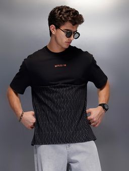 WROGN - Netflix Placement Printed T-Shirt Black