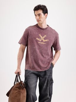 WROGN - Washed Placement Printed Oversized T-Shirt