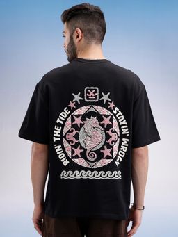 WROGN - Oversized Fit Puffer Back Printed T-Shirt Black