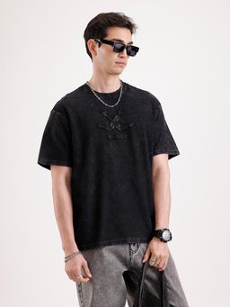 WROGN - Washed Embroidery Patch T-Shirt Black