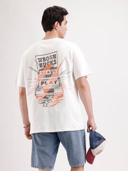 WROGN - Classic Oversized Back Printed T-Shirt Off White
