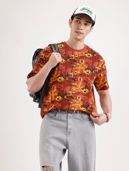 WROGN - Classic Oversized Aop T-Shirt Rust