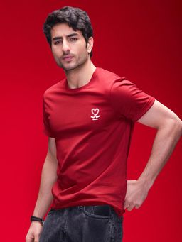 WROGN - Slim Fit Placement T-Shirt Red