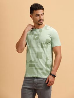 WROGN - Printed Slim Fit T-Shirt Light Green