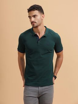 WROGN - Embroidered Logo Slim Fit Polo T-Shirt Teal