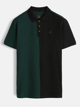 WROGN - Cut and Sew Slim Fit Polo T-Shirt Black