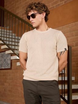 WROGN - Flat Knit Slim Fit T-Shirt Off White