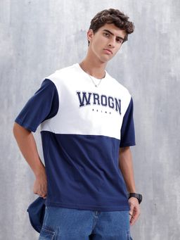 WROGN - Casual Men Sporty Look Oversized Fit T-Shirt with Print White