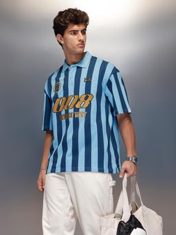 WROGN - Oversized Polo T-Shirt Blue