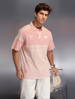 WROGN - Classic Cut and Sew Polo T-Shirt Pink