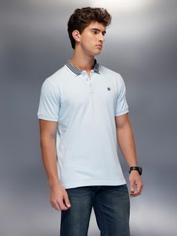 WROGN - Classic Tipping Collar Polo T-Shirt Light Blue