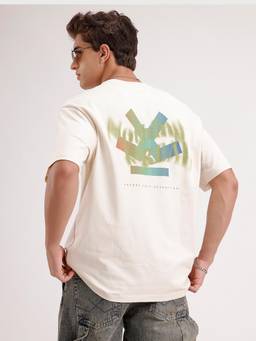 WROGN - Oversized Fit Back Printed T-Shirt Off White