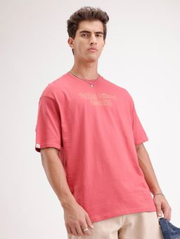 WROGN - Oversized Placement Printed T-Shirt Red