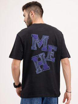 WROGN - Oversized Embordered Patch Detail T-Shirt Black