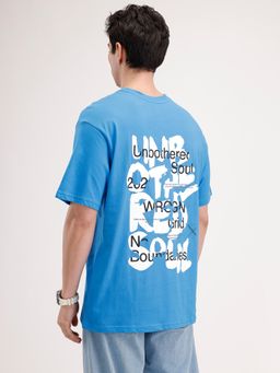 WROGN - Oversized Back Printed T-Shirt Blue