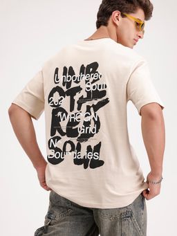 WROGN - Oversized Fit Back Printed T-Shirt Off White