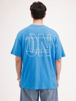 WROGN - Oversized Back Printed T-Shirt Blue