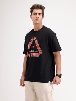 WROGN - Oversized Placement Printed T-Shirt Black