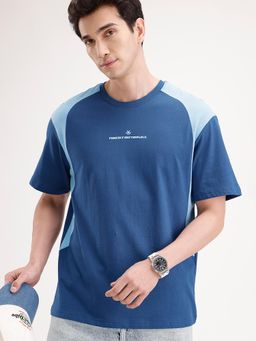 WROGN - Oversized Cut and Sew T-Shirt Dark Blue