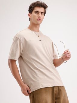 WROGN - Oversized Cut and Sew T-Shirt Off White