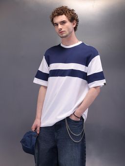 WROGN - Cut and Sue Oversized T-Shirt Navy Blue