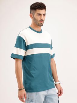 WROGN - Oversized Fit Cut and Sew T-Shirt Green