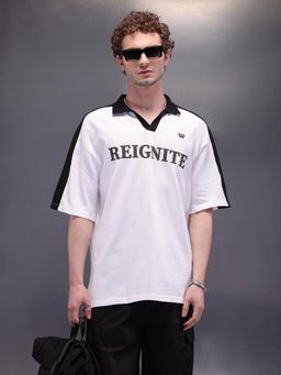 WROGN - Cut and Sue Oversized Polo T-Shirt White