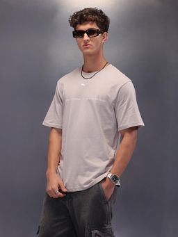 WROGN - Placement Printed Oversized T-Shirt Grey