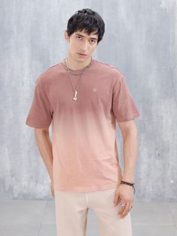 WROGN - Ombre Dye Oversized Fit T-Shirt for Men Brown