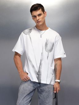 WROGN - Heavy Gsm Watercolour Floral T-Shirt White