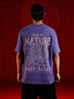 WROGN - Graphic Chest Print Oversized T-Shirt Dark Purple