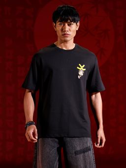 WROGN - Men’S Bold Chest Print Oversized T-Shirt Black