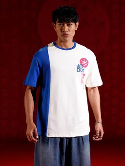 WROGN - Japanese Chest Print Color-Block T-Shirt White