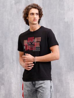 WROGN - Cross Stitch Inspired Brand Carrier With Embroidery And Print Black