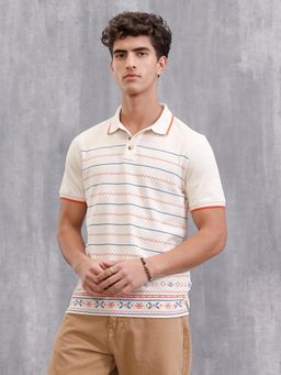 WROGN - Look Engineered Aop Polo T-Shirt Beige