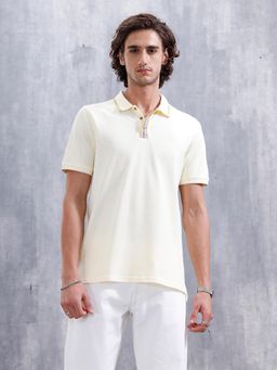 WROGN - Slim Fit 100% Cotton Polo With Contrast Tipping Yellow