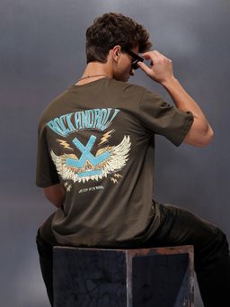 WROGN - Casual Back Oversized T-Shirt Olive