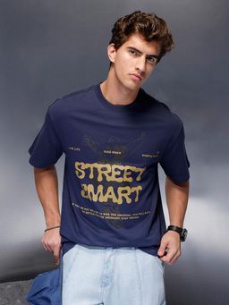 WROGN - Classic Placement T-Shirt Navy Blue