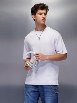 WROGN - Textured Regular T-Shirt Lavender