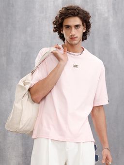 WROGN - Casual Oversized T-Shirt With Branding Pink