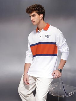 WROGN - Classic Oversized Full Sleeves Polo T-Shirt White