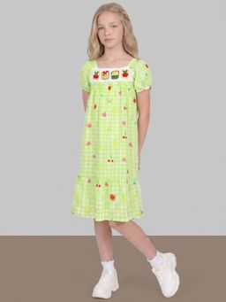 ONLY - Girls Green Gingham Checks Dress