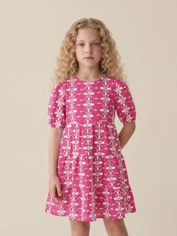 ONLY - Girls Pink Embroidered Dress