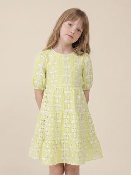 ONLY - Girls Green Embroidered Dress