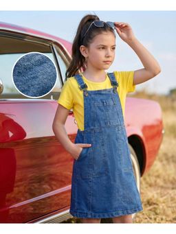 Hola Bonita - Cotton Woven Half Sleeves T-Shirt with Denim Pinafore
