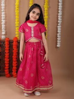 Kinder Kids - Girls Sequinned Ready to Wear Lehenga & Blouse with Dupatta