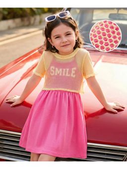 Hola Bonita - Knit Frock with Half Sleeves Top